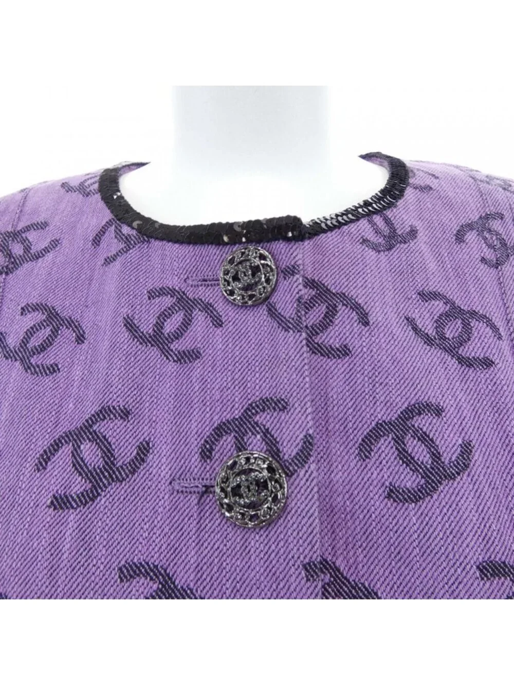 Chanel Collarless Jacket Purple